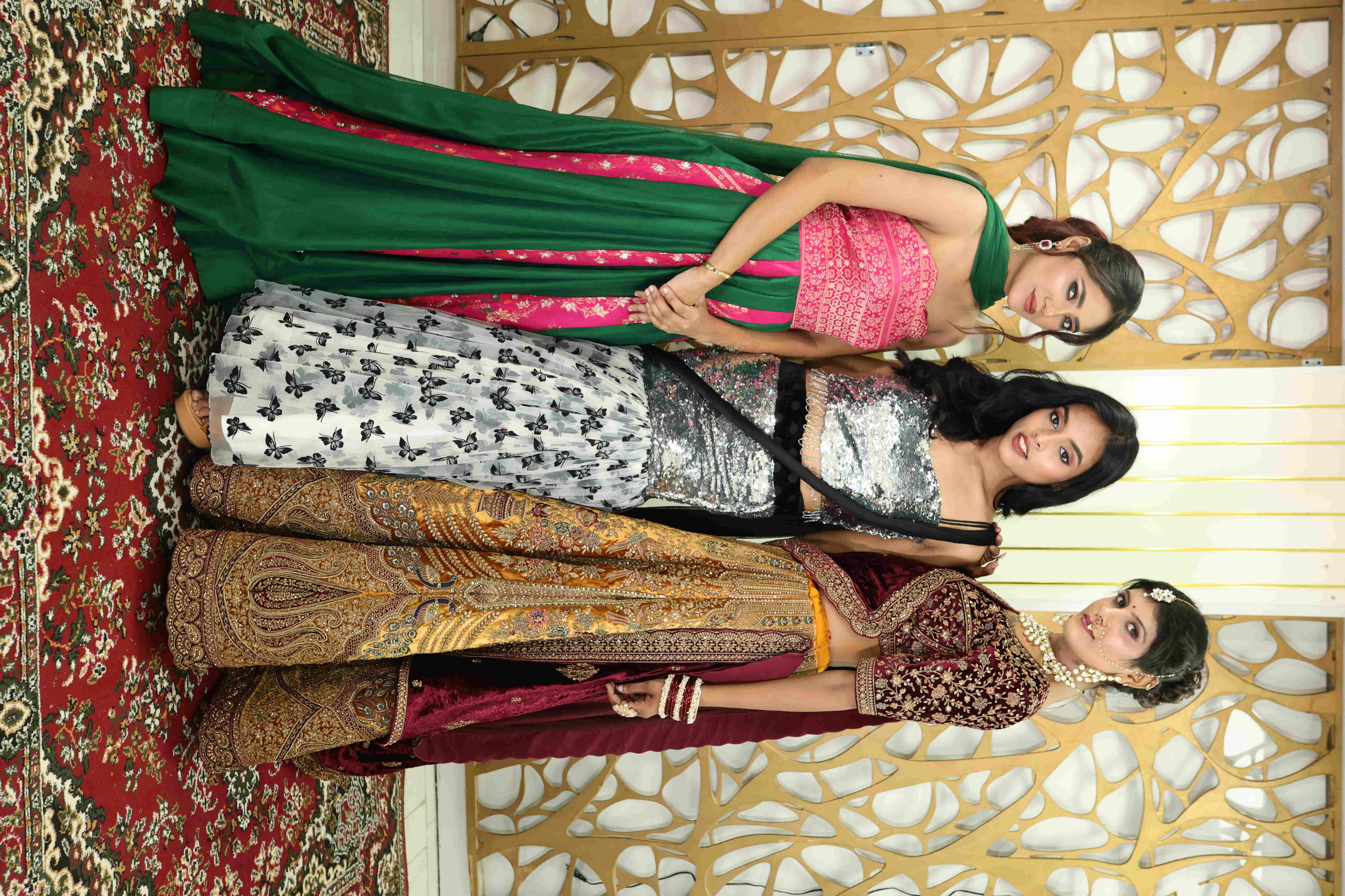 Designer Bridal Lehenga with Velvet Dupatta & Embroidered Lehenga Skirt