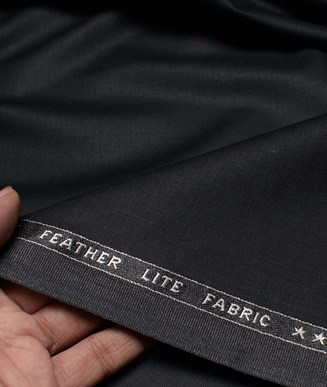 Raymond Terry Rayon Solids Suiting Fabric (Black)