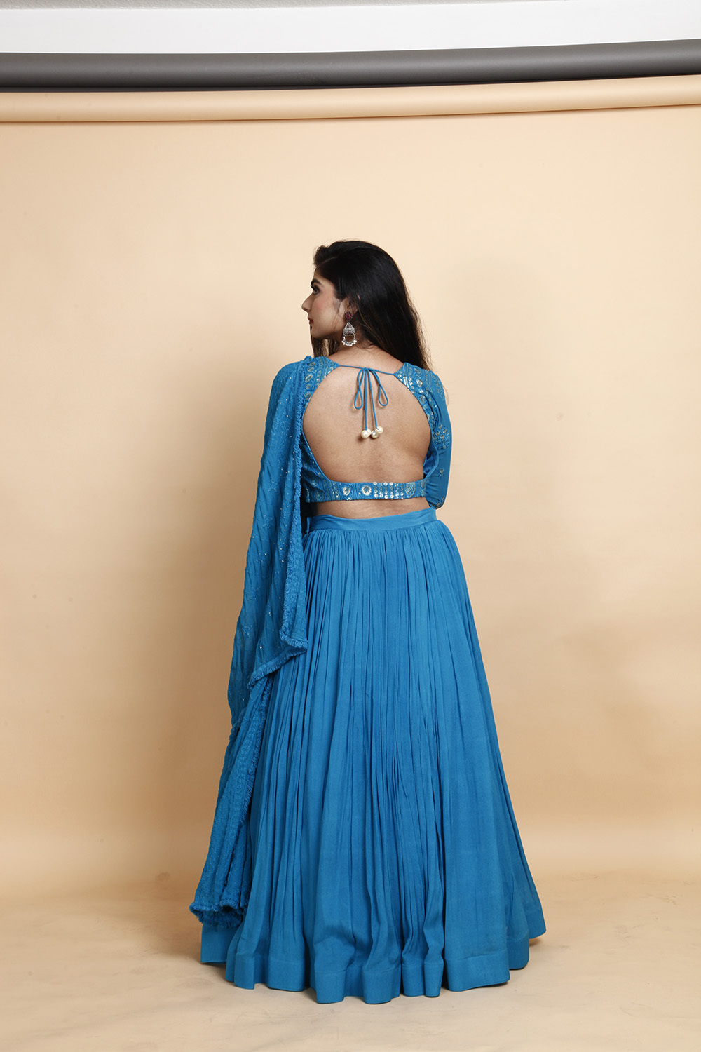 Elegant Turquoise Blue Embroidered Lehenga Choli with Dupatta
