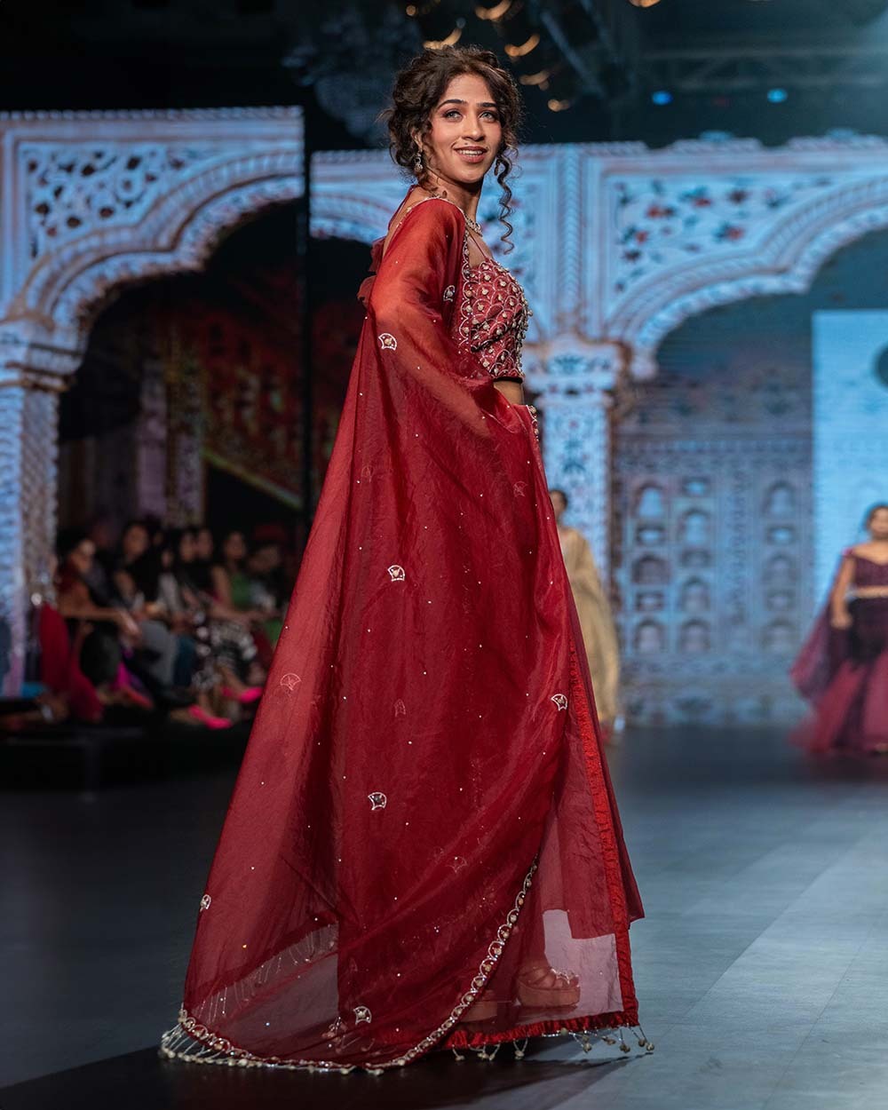 Designer Maroon Embroidered Lehenga Set with Dupatta