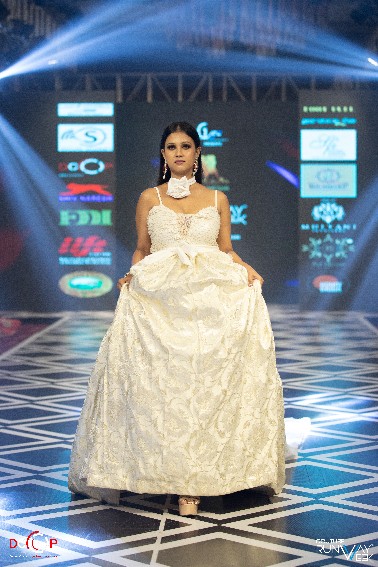 Ivory Lace Bow Ball Gown