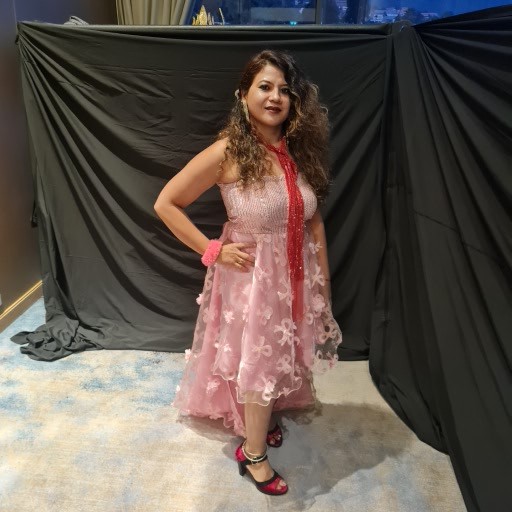 Pink Floral High-Low Party Dress