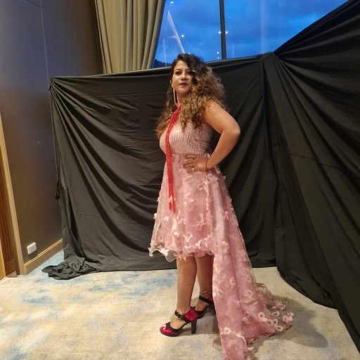 Pink Floral High-Low Party Dress